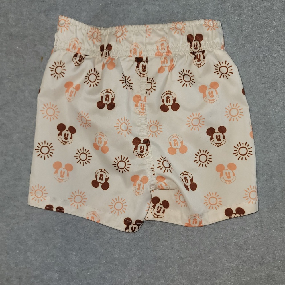 Disney Junior Mickey Mouse‎ Toddler Swim Trunks Cream Sun Print 18M Mesh Lined